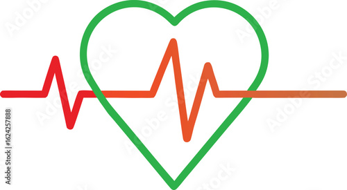 heartbeat ekg line vector clean white background