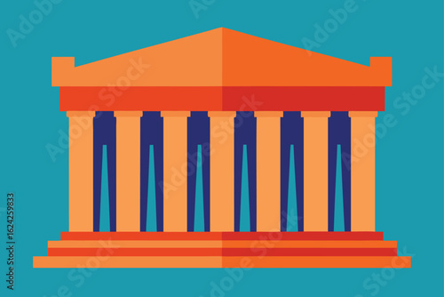 parthenon structure in flat vector art   (1).eps