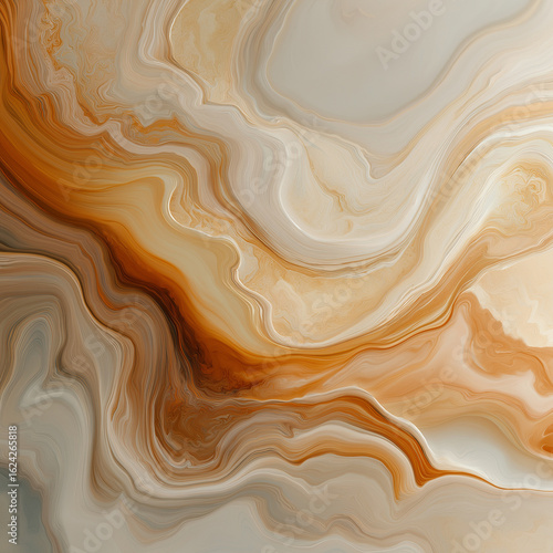 Cloud-Like Acrylic Pour in Soft Orange