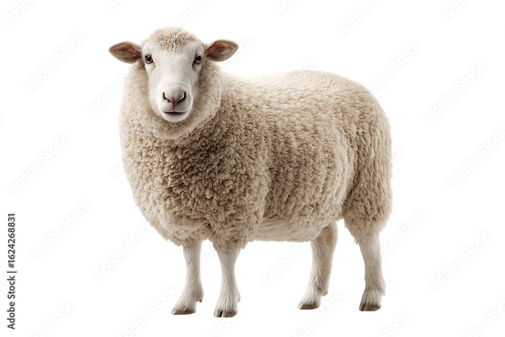 Fototapeta premium Fluffy sheep against black background