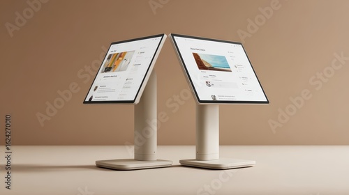 Interactive Kiosk Mockup - Touchscreen Display, Digital Signage