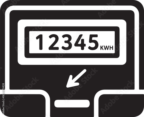 Electric Meter Reading Showing Power Consumption and Energy Usage in Kilowatt Hours Depicting Numerical Data on Energy Consumption