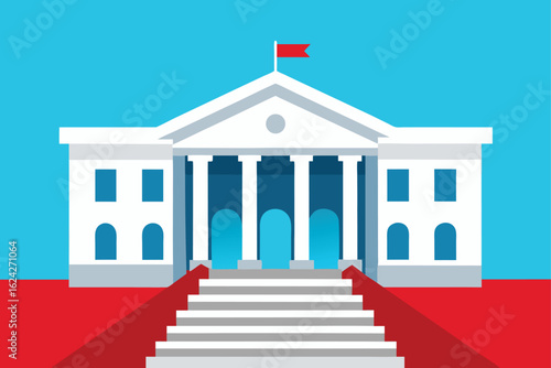 presidential mansion with white marble steps   (1).eps