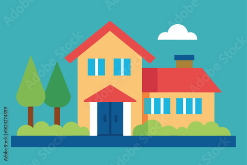 real estate property listing style house illustrat.eps