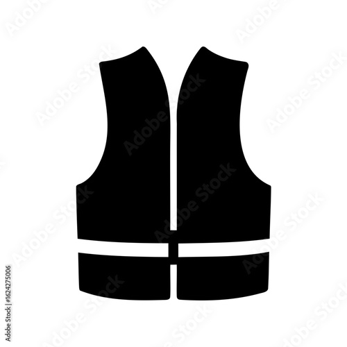 Safety vest jacket silhouette, labor safety vest vector illustration