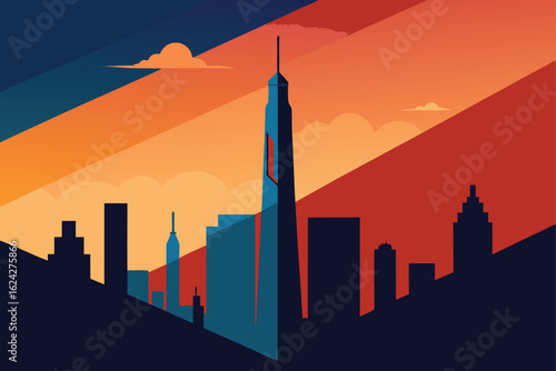 vertical skyline composition for mobile ad  .eps