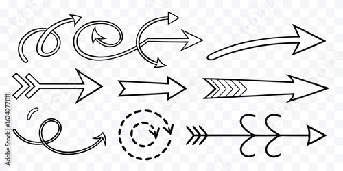 Hand Drawn Arrow Vector Set Directional Symbols Collection for Web Design and Infographics Creative Presentation Ideas