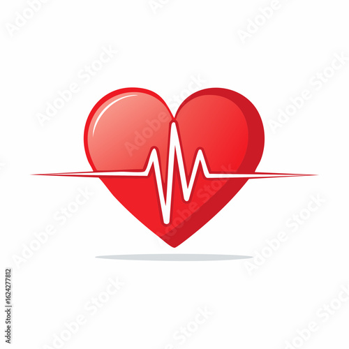 heart rate pulse graph. heartbeat line symbol.