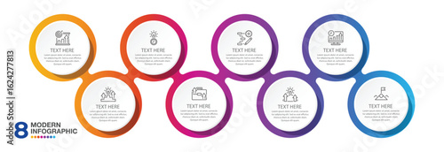 Infographic design with icons and 8 options or steps. Infographics business concept for info graphics
