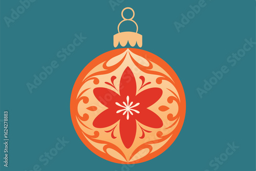 vintage christmas ornament drawing with etched fl (1).eps