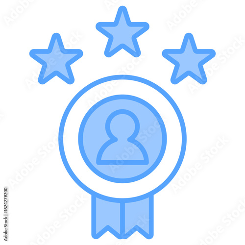 Customer Loyalty Blue Icon