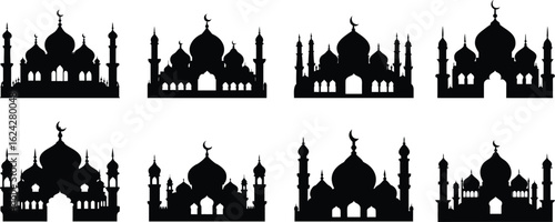 Mosque Silhouette Vector Set