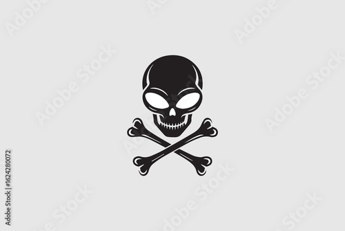  alien skull and crossbones illustration vector