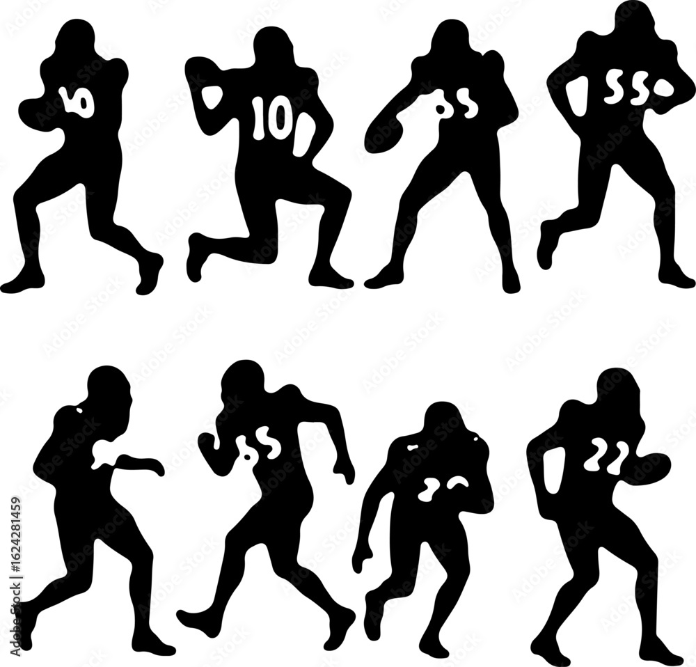 Fototapeta premium American Football Player Silhouette Collection