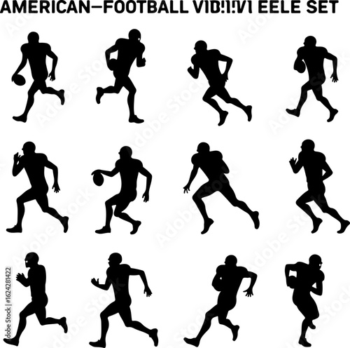 Wallpaper Mural American Football Player Silhouette Collection" vector bundle Torontodigital.ca