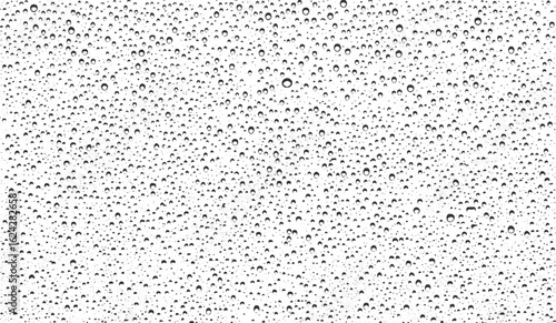 Waterdrop Overlay Texture Seamless Pattern with Grunge Elements, Halftone dots, Ink Blots and Brush Strokes. transparent background