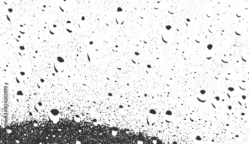 waterdrop grunge texture, black and white grunge and noise texture dots for design overlay, Abstract halftone black and white dot pattern, transparent background