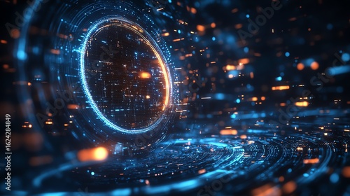 Wallpaper Mural Futuristic blue technology background featuring a glow_ Torontodigital.ca