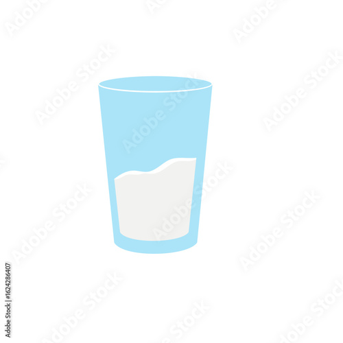 Milk in a glass vector illustration 
