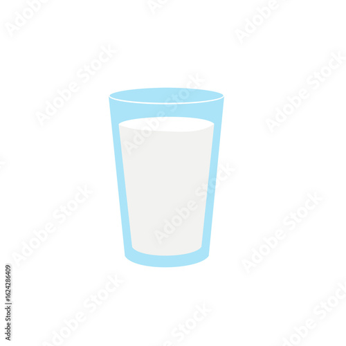 Milk in a glass vector illustration 