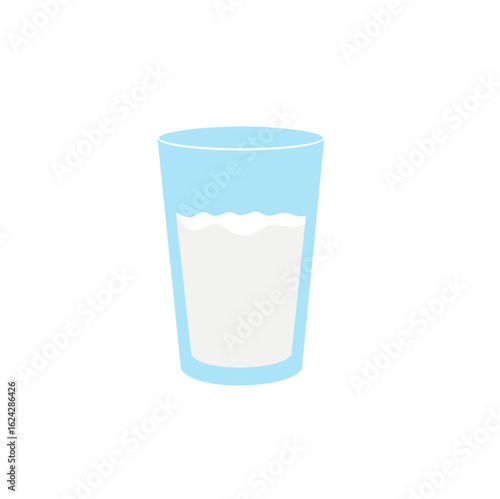 Milk in a glass vector illustration 