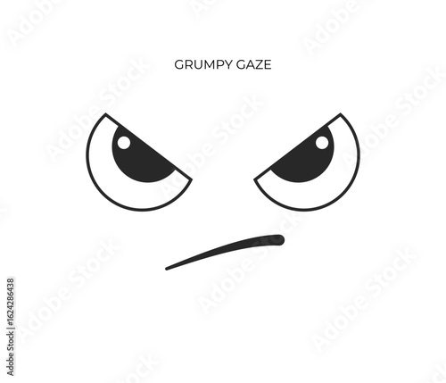 A minimalist, angry face icon with furrowed brows and a downturned mouth.