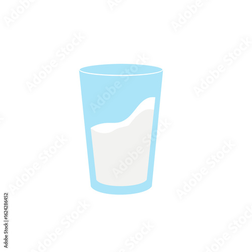 Milk in a glass vector illustration 