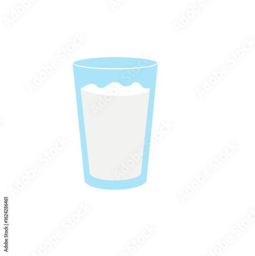 Milk in a glass vector illustration 