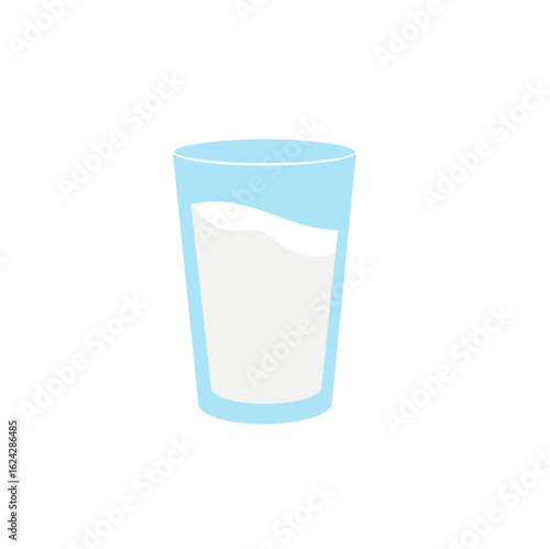 Milk in a glass vector illustration 
