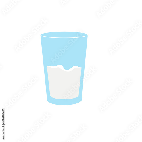 Milk in a glass vector illustration 