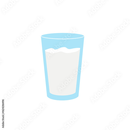 Milk in a glass vector illustration 