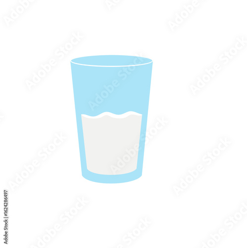 Milk in a glass vector illustration 