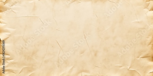 Aged and Distressed Parchment Paper Texture Featuring Crumpled Edges, Subtle Creases, and a Warm Sepia Toned Aesthetic Ideal for Backgrounds