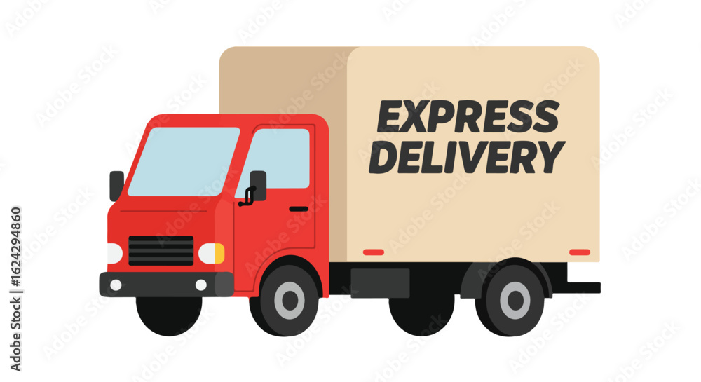 custom made wallpaper toronto digitalRed delivery truck transports package with fast service notice on white background