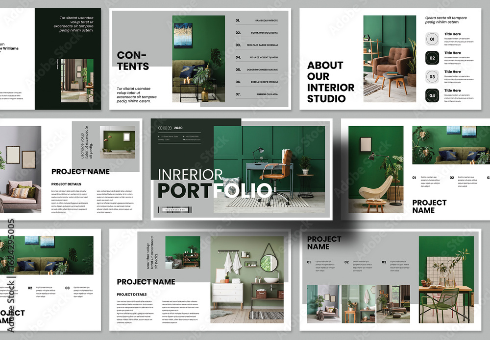 Interior Design Portfolio Presentation Stock Template | Adobe Stock