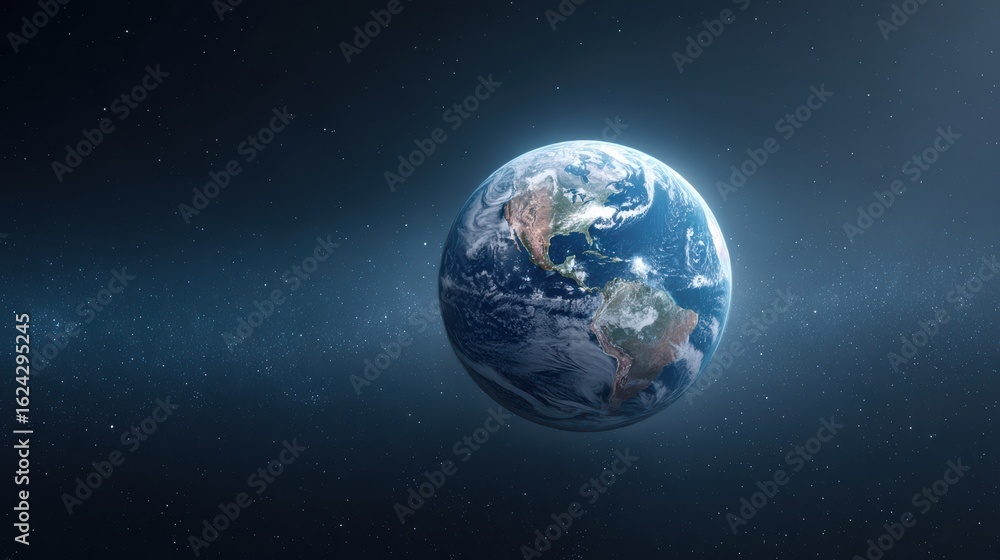 Naklejka premium Earth From Space: Planet, Globe, Science, World, Universe