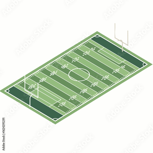 Isometric View of American Football Field Vector