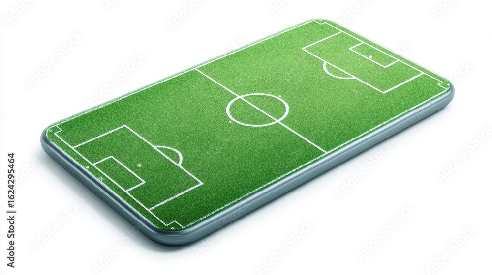 Football App Concept: Field on Smartphone Mockup - technology soccer Football App Concept: Field on Smartphone Mockup - technology soccer
