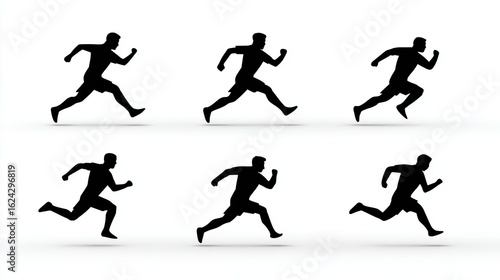 Wallpaper Mural Running Silhouettes, Fitness Training, Marathon Vector Art Torontodigital.ca