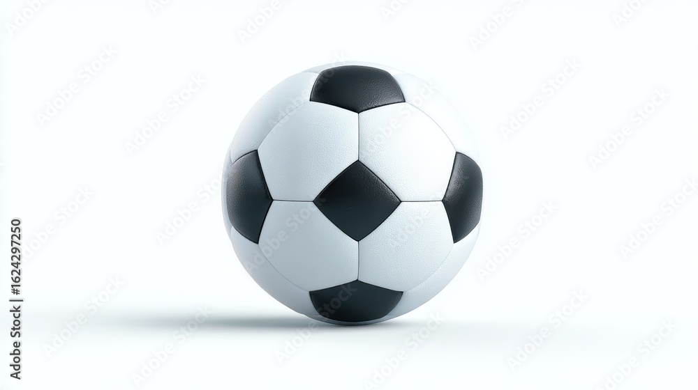 Fototapeta premium Soccer Ball Isolated: Black and White Football, Sport