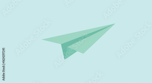 Paper airplane flying in light blue background, used for sending message or communication