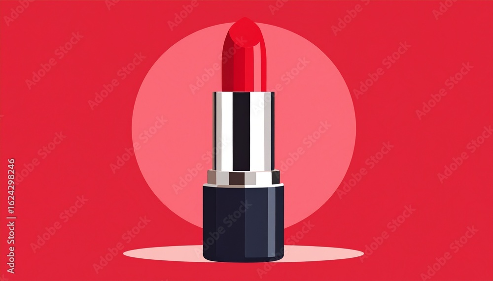 Fototapeta premium Vibrant Red Lip Color Art