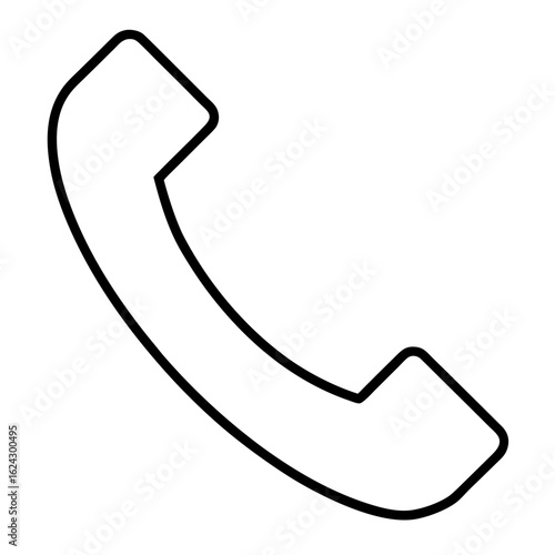 Simple black outline of a telephone handset
