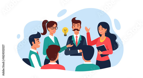 Diverse business team brainstorming, ideal for websites, presentations, and marketing materials.