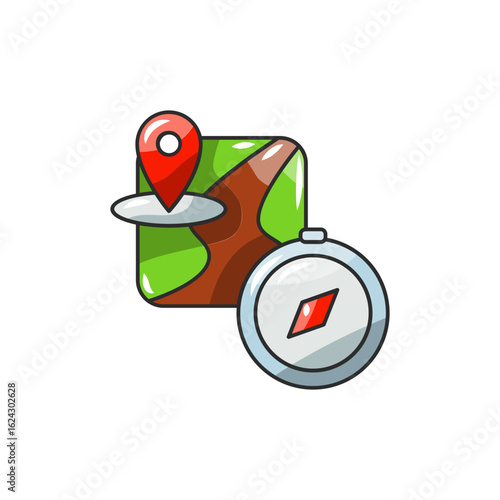 Purpose Compass Icon, Life Meaning Direction Symbol.