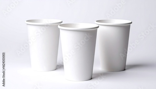 Wallpaper Mural Blank white disposable coffee cups Torontodigital.ca