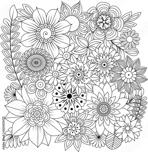 Wallpaper Mural Intricate black and white mandala design detailed zentangle art for creative expression and relaxation Torontodigital.ca