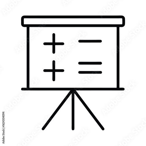 Equation Board Outline Vector Illustration