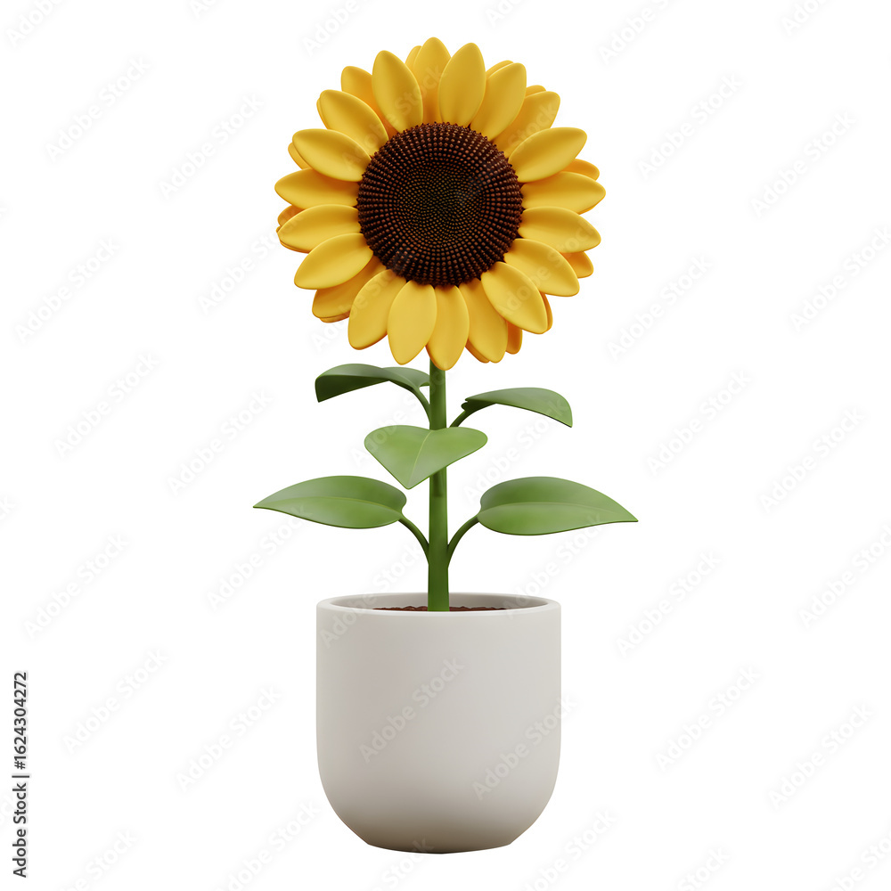 Obraz premium 3d sunflower in a pot