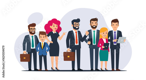 Diverse Business Team Collaboration: Illustration for Website or Brochure